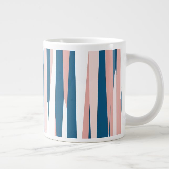 Pink Blue and White Abstract Giant Coffee Mug (Right)