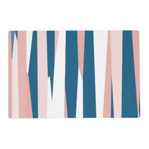 Pink Blue and White Abstract Placemat