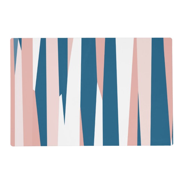Pink Blue and White Abstract   Placemat (Front)