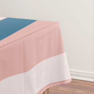 Pink Blue and White Abstract Tablecloth