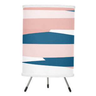 Pink Blue and White Abstract Tripod Lamp
