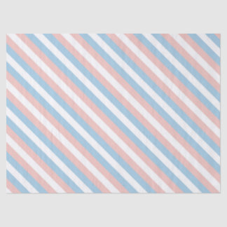 Pink, Blue and White Diagonal Stripe Tissue Paper
