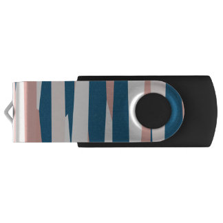 Pink blue and white flash drive