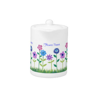 Pink, Blue and White Floral Teapot to Customize