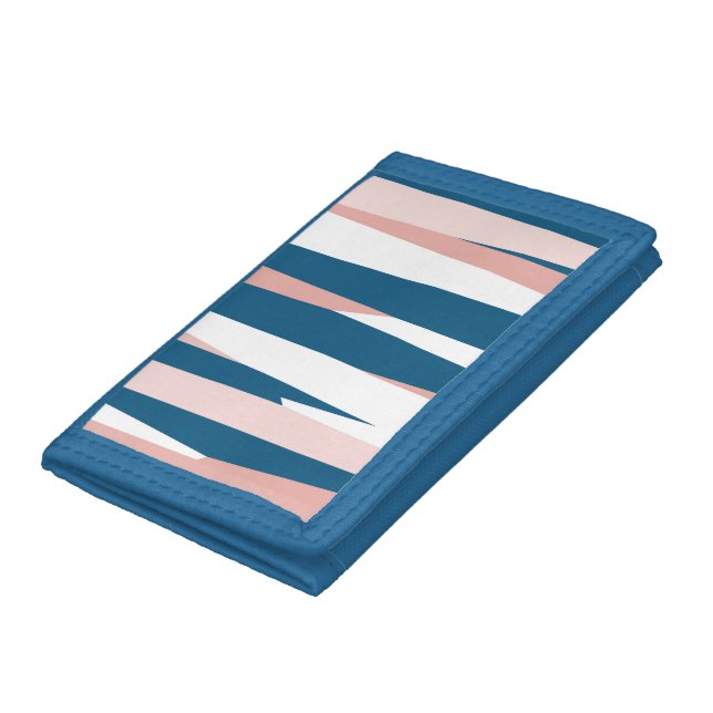 Pink blue and white trifold wallet (Bottom)