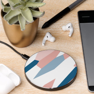 Pink blue and white wireless charger
