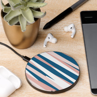 Pink blue and white wireless charger