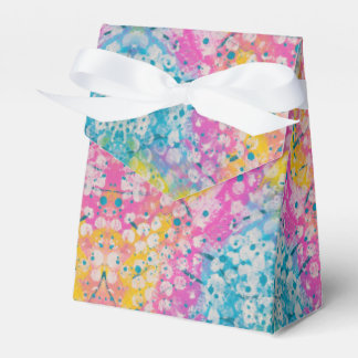 Pink, Blue, and Yellow Abstract Design Favor Boxes