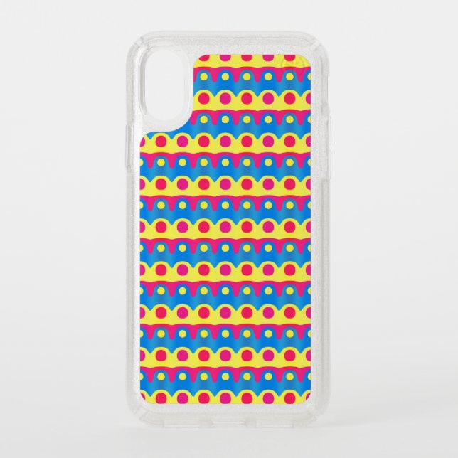 pink blue and yellow pattern speck iPhone XS case (Front)