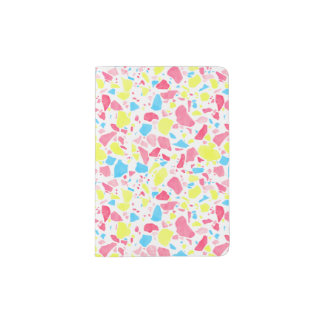 Pink, Blue and Yellow Terrazzo Pattern Passport Holder