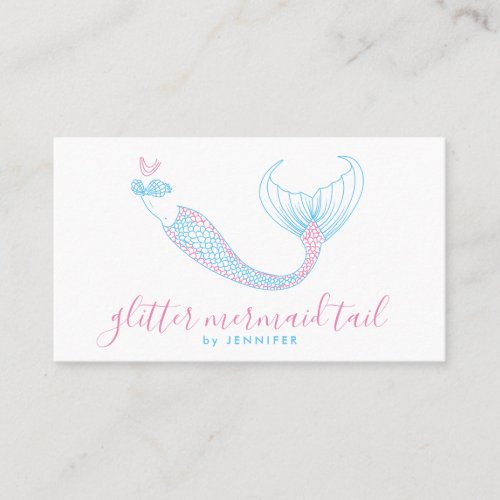 Pink Blue Aqua Tail Mermaid Business Card