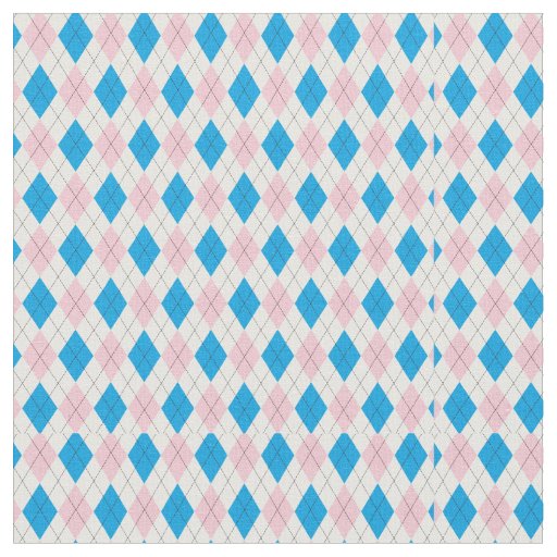 Pink blue argyle pattern fabric