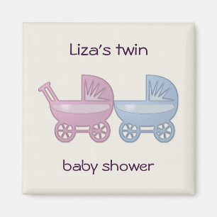 pink & blue baby buggy magnet