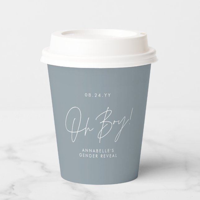 pink blue baby shower gender reveal paper cups (Front)