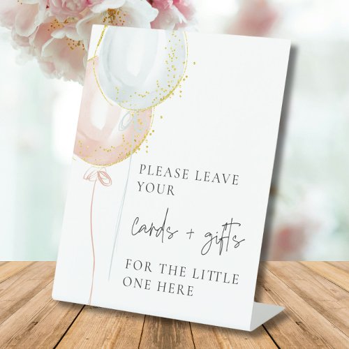 Pink  Blue Balloon Gender Reveal cards  gifts Pedestal Sign