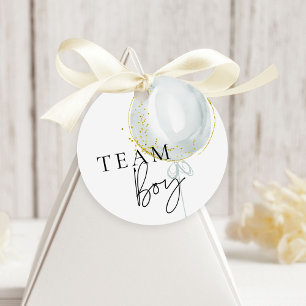 Pink & Blue Balloon Gender Reveal Team Boy Favor Tags