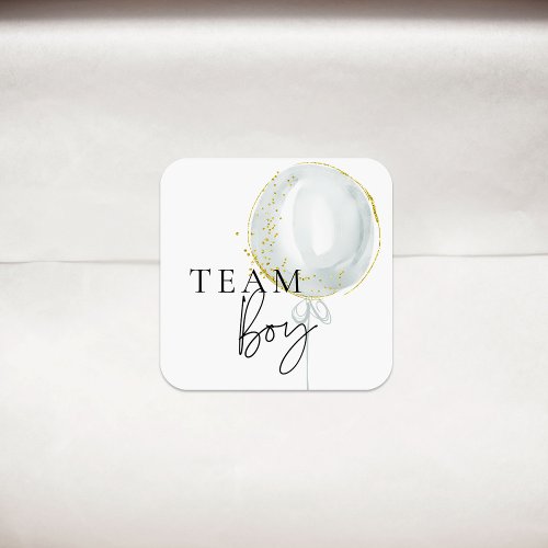 Pink  Blue Balloon Gender Reveal Team Boy Square Sticker