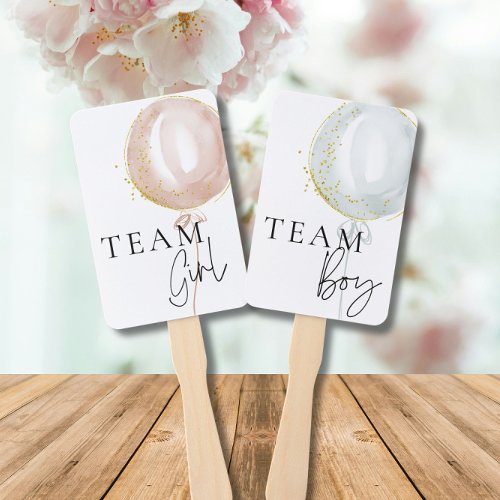 Pink  Blue Balloon Gender Reveal voting paddles Hand Fan