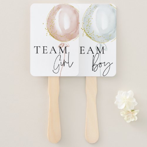 Pink  Blue Balloon Gender Reveal voting paddles Hand Fan