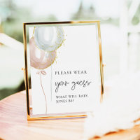 Pink & Blue Balloon Gender Reveal Wear your Guess