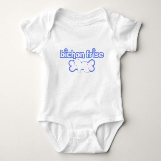 Pink & Blue Bichon Frise Baby Bodysuit
