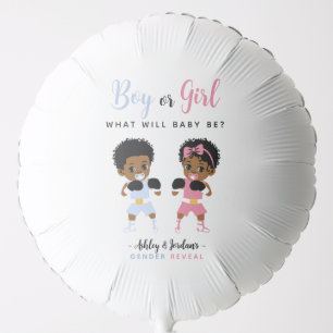 Pink Blue Black Baby Boxing Gender Reveal Balloon