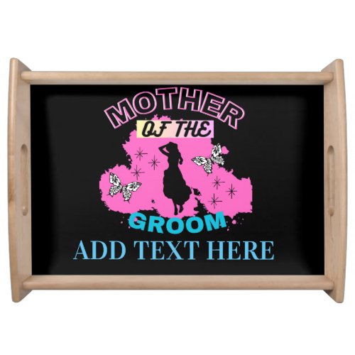 Pink Blue  Black Mother Mom Mommy Of The Groom Serving Tray