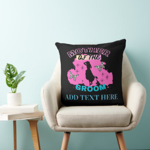 Pink Blue & Black Mother Mom Mommy Of The Groom Throw Pillow