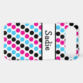 Pink, Blue, & Black Polka Dots with Name Plate Case-Mate iPhone Case (Back (Horizontal))