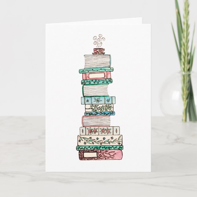 Pink & Blue Bookstack Card (Front)