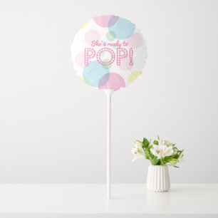 Pink Blue Bubbles Ready to Pop Baby Shower Balloon
