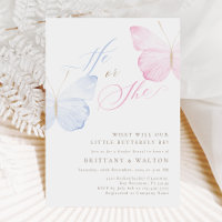 Pink Blue Butterflies Gender Reveal Party