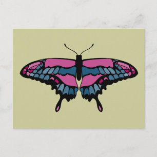 Pink & Blue Butterfly Postcard