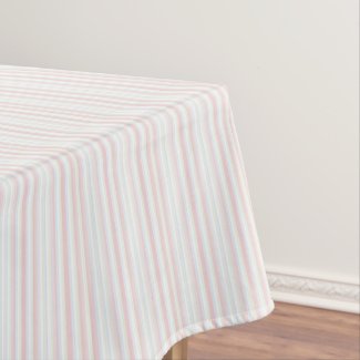 Pink, Blue, Celadon Pastel Thin Stripes Tablecloth