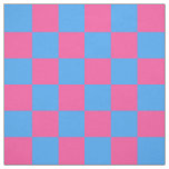 Pink Blue Checkered Check Pattern Fabric