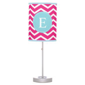 Pink Blue Chevron Monogram Table Lamp (Front)
