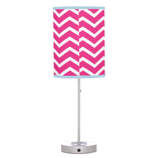 Pink Blue Chevron Monogram Table Lamp (Back)