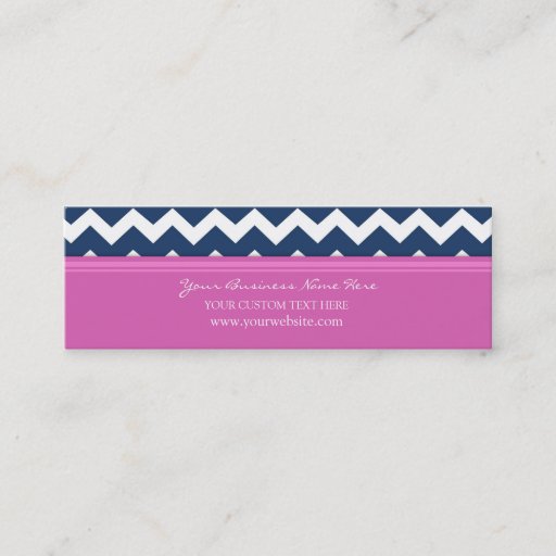 Customizable Pink Blue Chevron Retro Business Cards