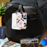 Pink Blue Chic Flowers Luggage Tag<br><div class="desc">Pink Blue Chic Flowers</div>