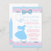 Pink Blue Cinderella Birthday Party Invitation (Front/Back)