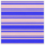 [ Thumbnail: Pink & Blue Colored Pattern of Stripes Fabric ]