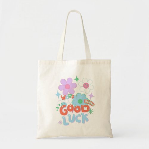 Pink Blue Colourful Good Luck Tote Bag