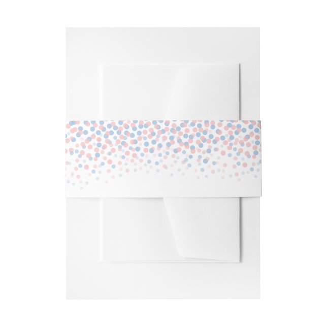 Pink blue confetti dots art wedding belly band (Front Example)