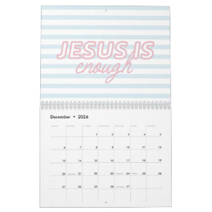 Pink Blue Coquette Christian Bible Quote Calendar