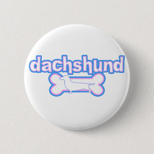 Pink & Blue Dachshund Button