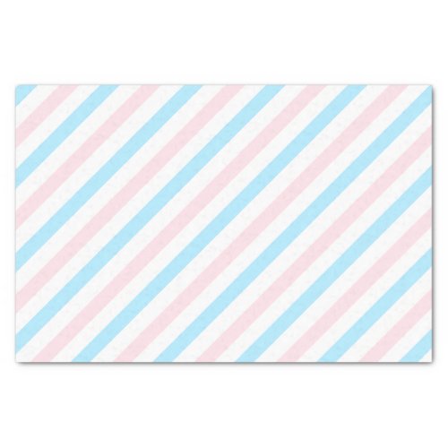 Pink Blue Diagonal Stripes Gender Reveal Tissue Paper