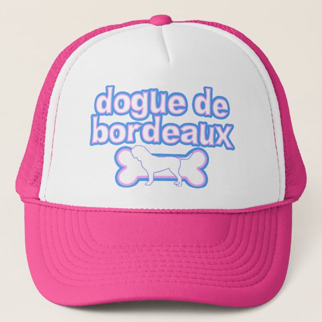 Pink & Blue Dogue de Bordeaux Trucker Hat (Front)