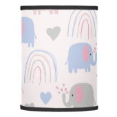 Pink Blue Elephants Rainbows Baby Nursery Lamp Shade (Left)