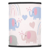 Pink Blue Elephants Rainbows Baby Nursery Lamp Shade (Front)