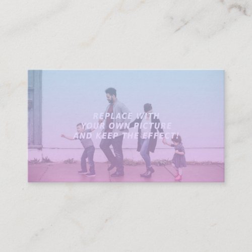 Pink  Blue Faded Gradient Effect Customizable Business Card